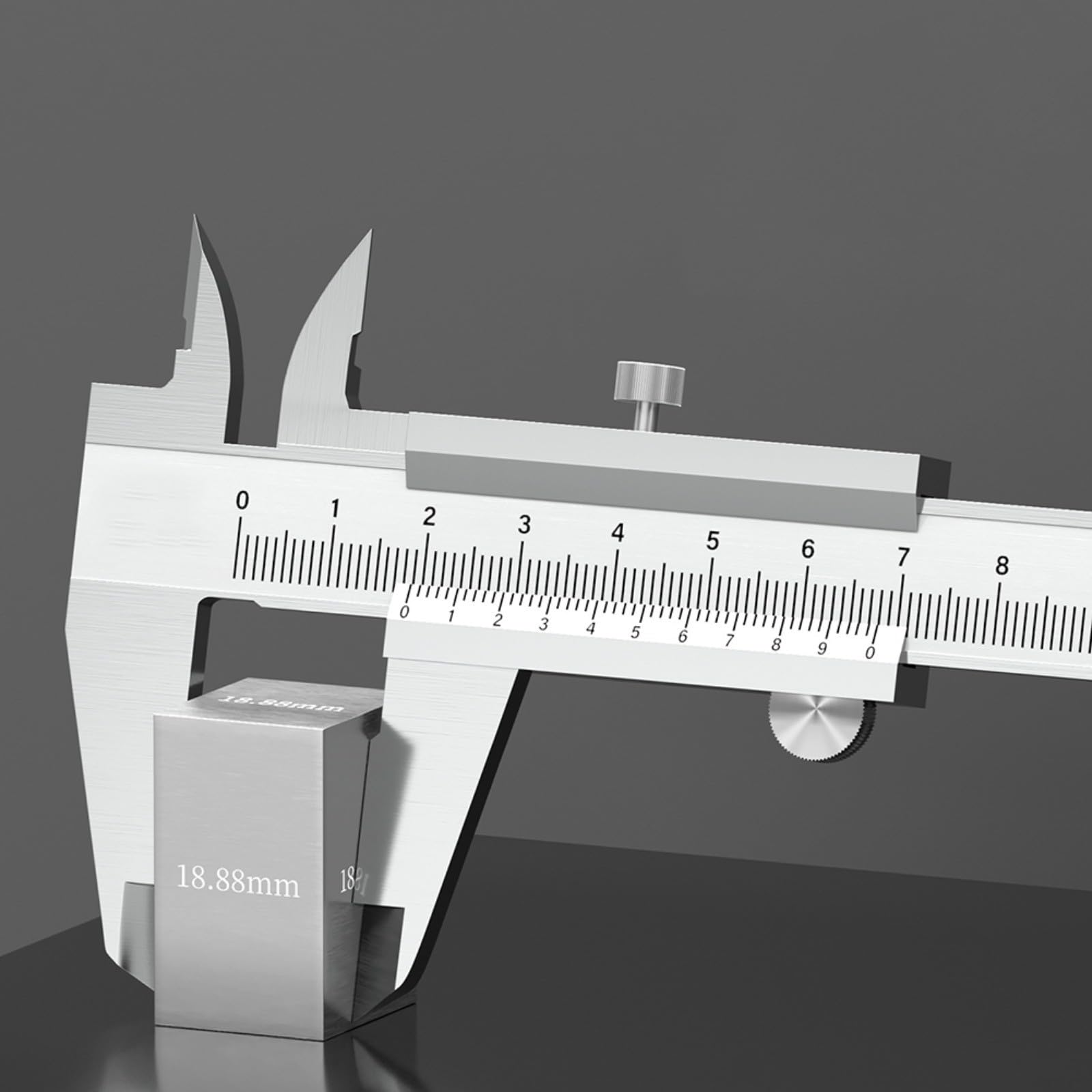 Calibre de acero inoxidable mecánico de precisión de 0,02 mm con estuche de plástico para taller, hogar, escuela, metalurgia, joyero, antiguo, 150 mm (300 mm)