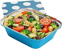 Vista 1 de Restaurantware -Contenedores desechables para llevar de 12 onzas, 50 recipientes rectangulares para alimentos - Con tapas de lunares, contenedores