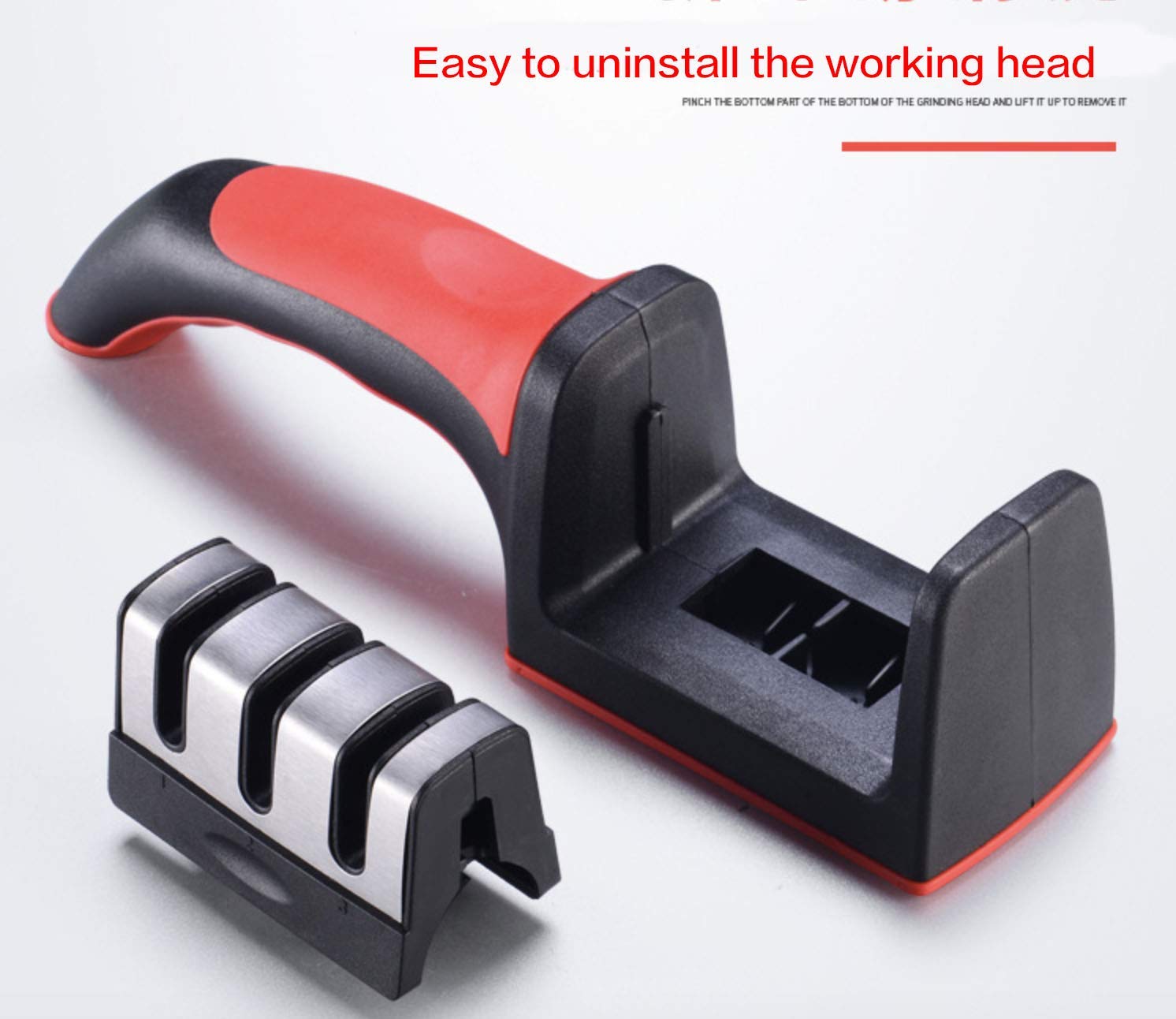 Birud 3 Slots Kitchen Knife Sharpener - Kitchen Utility Sharpening Tool 3 in 1 Knife Sharpener (Colours as Per Availability) 2