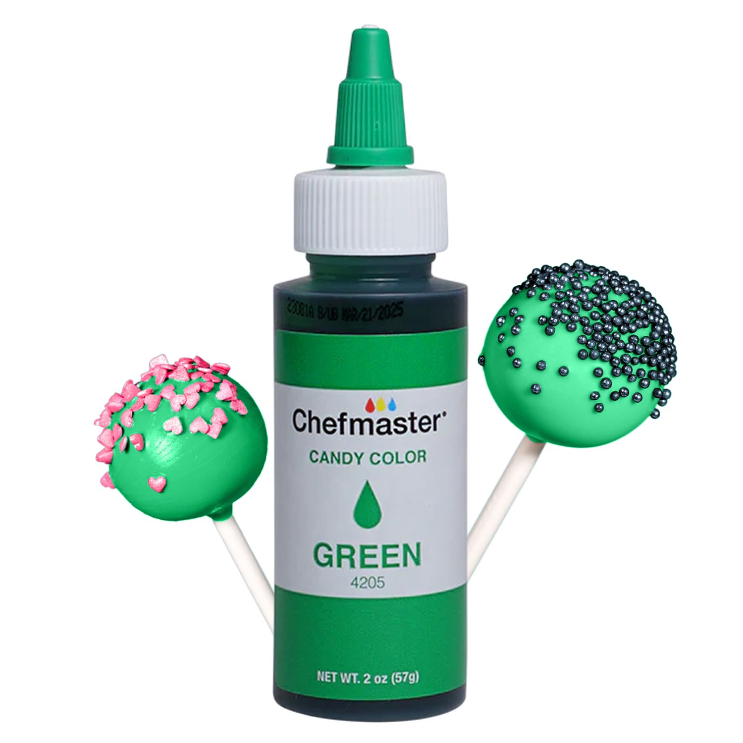 Chefmaster Green Candy Color | True-Tone Shades | Oil-Based | Professional-Grade Dye | Chocolate, Strawberries, Cake Pops | Decorating | 2 oz