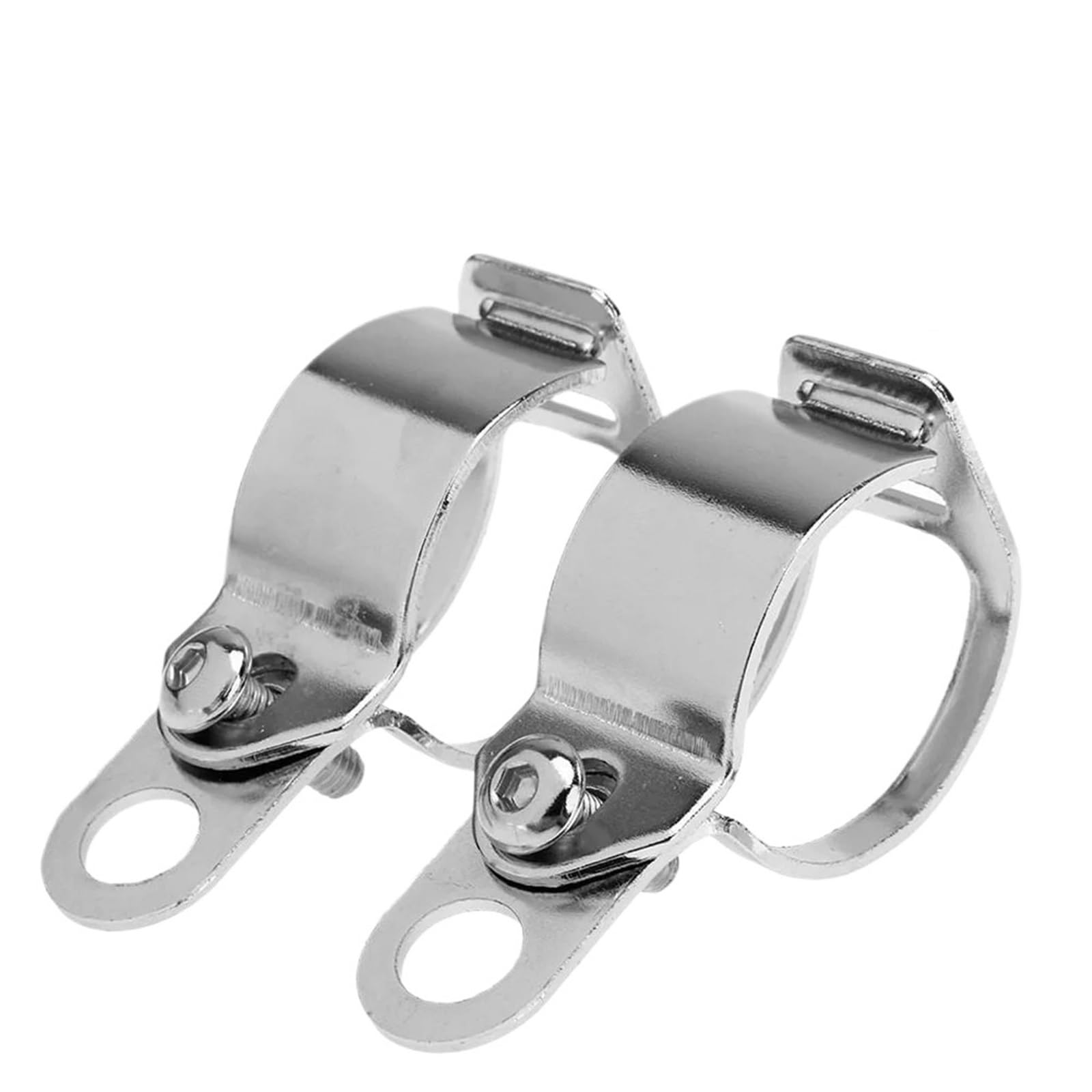 Poausjwy Silver Rack Roll Cage Motorcycle Turn Signal Light Mount Bracket Suitable For 30Mm 43Mm Fork Tubes Complete Kit With 2 Brackets(Silver)