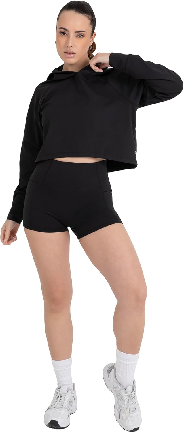 YITTY Active Women's UltraLuxe Cropped Hoodie – Soft Long Sleeve Sweatshirt, Lightweight (Activewear & Loungewear) - Image 5