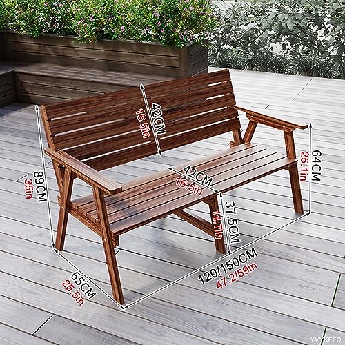 Silla de banco de parque moderna de madera resistente para exteriores 2