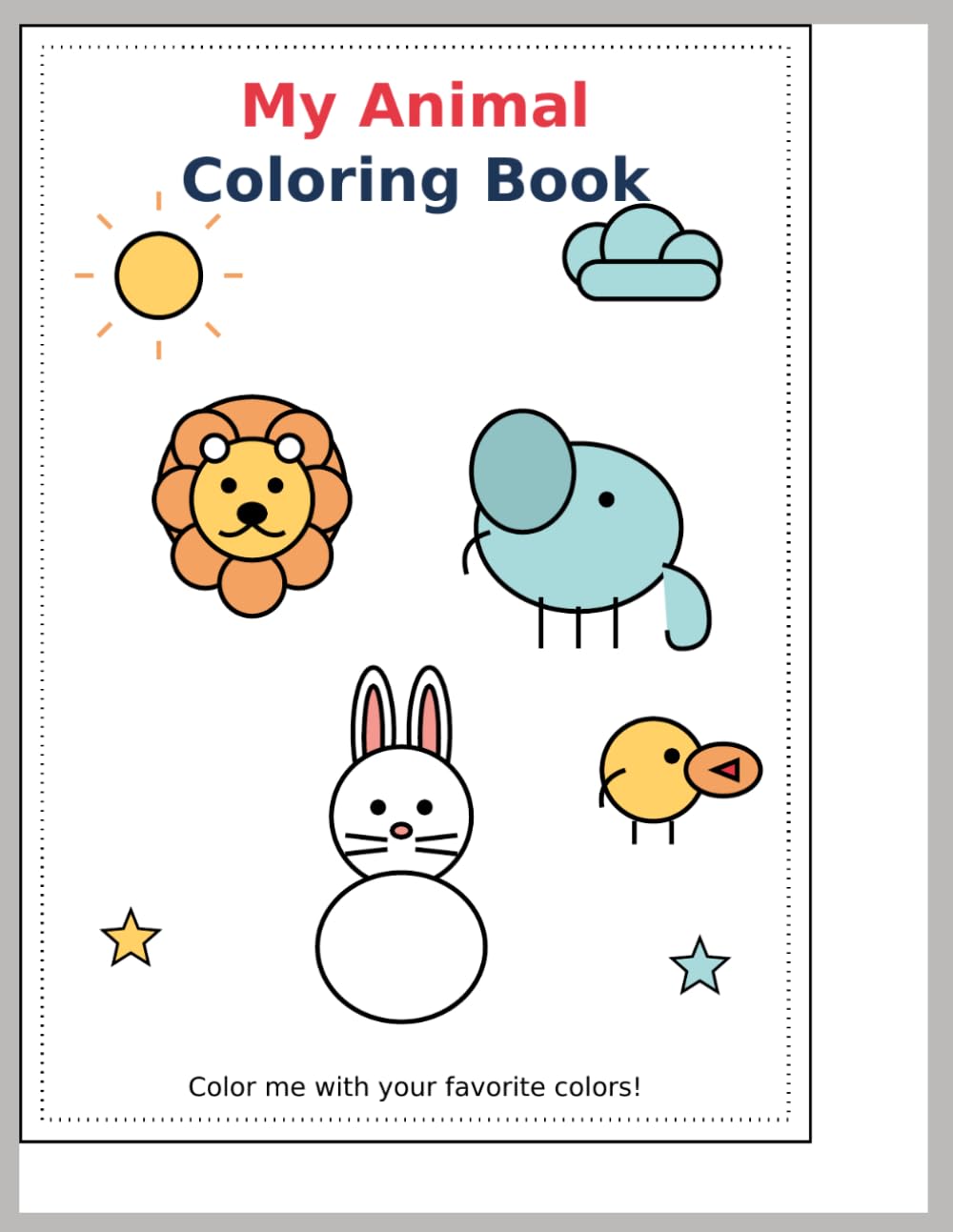 Animal coloring book for kids ages 4-8