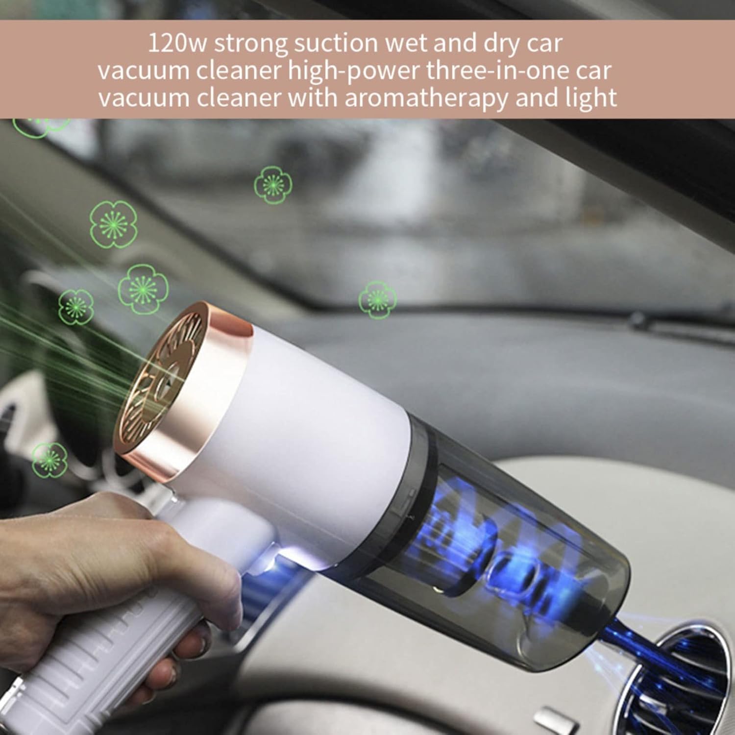 Hand Held Vacuum, 3 in 1 Portable Car Dual Use Mini Vacuum Cleaner Wired Car Vacuum Cleaner Handheld Auto Vacuum Dry Wet Dust Catcher Remover (Color : White)
