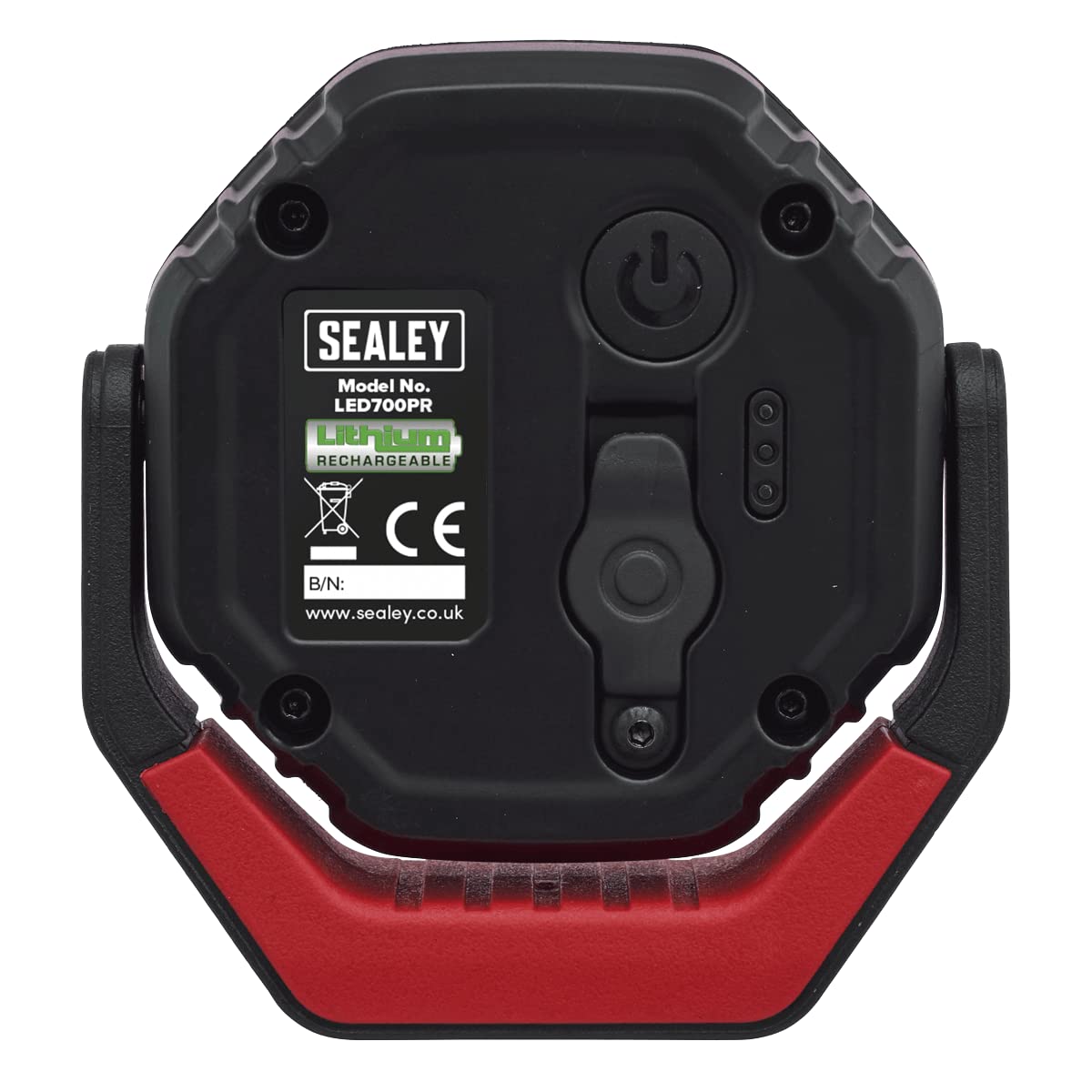 Sealey LED700PR 360° 7W Cob LED Rechargeable Pocket Floodlight with Magnet - Red - Image 2