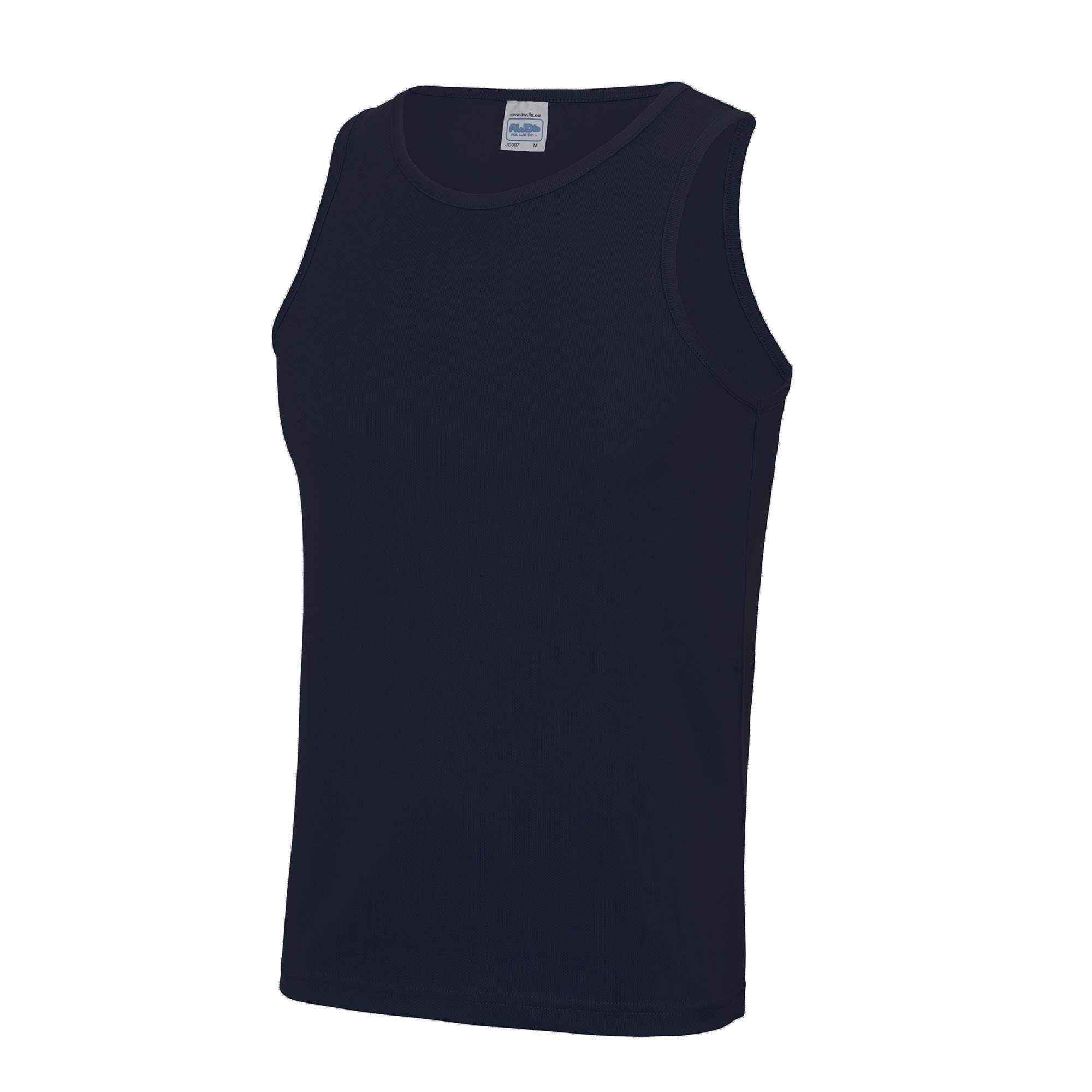 Just Cool Men's French Navy Sports Gym Plain Tank / Vest Top (2Xl) (French Navy)