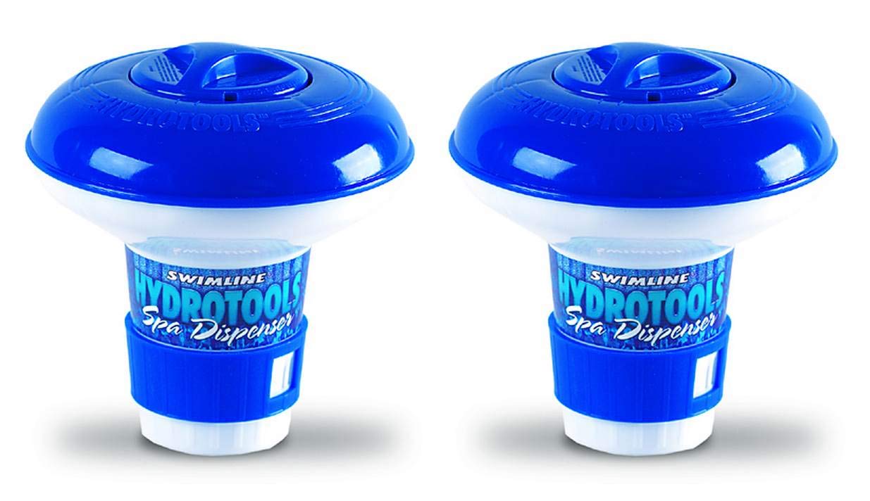 2 New HydroTools 8715 Pool Mini Chlorine Tablet Floating Chemical Dispensers