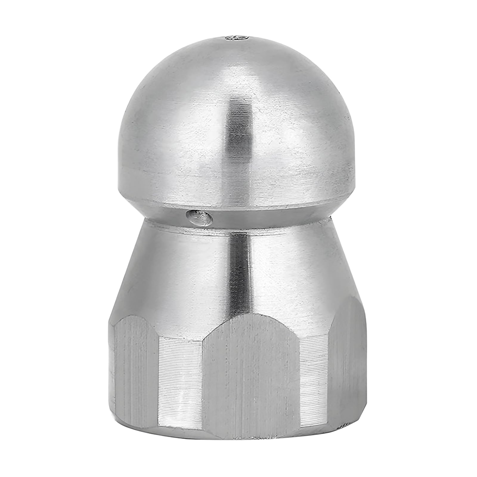 MOUMOUTEN Sewer Jetter Nozzle, 3/8" Female Thread Button Nose Nozzle Stainless Steel 1 Front Jets & 6 Rear Jets for Cleaning Sink Pipe Drain Tool 5000 PSI — image 1