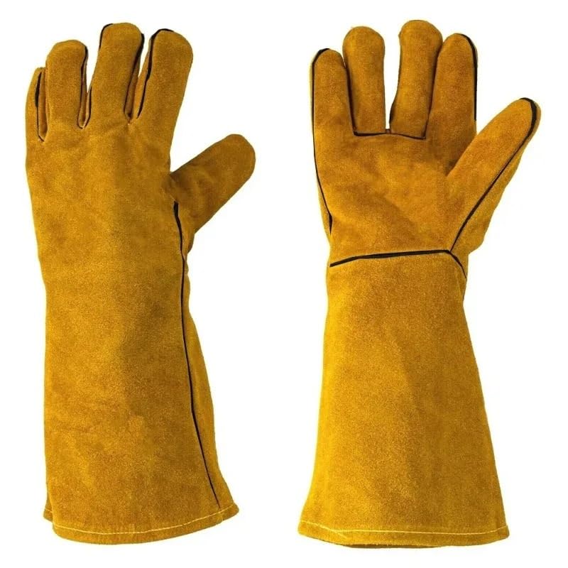 Guantes de soldadura de piel de vaca resistentes al calor y antiescaldaduras para soldador