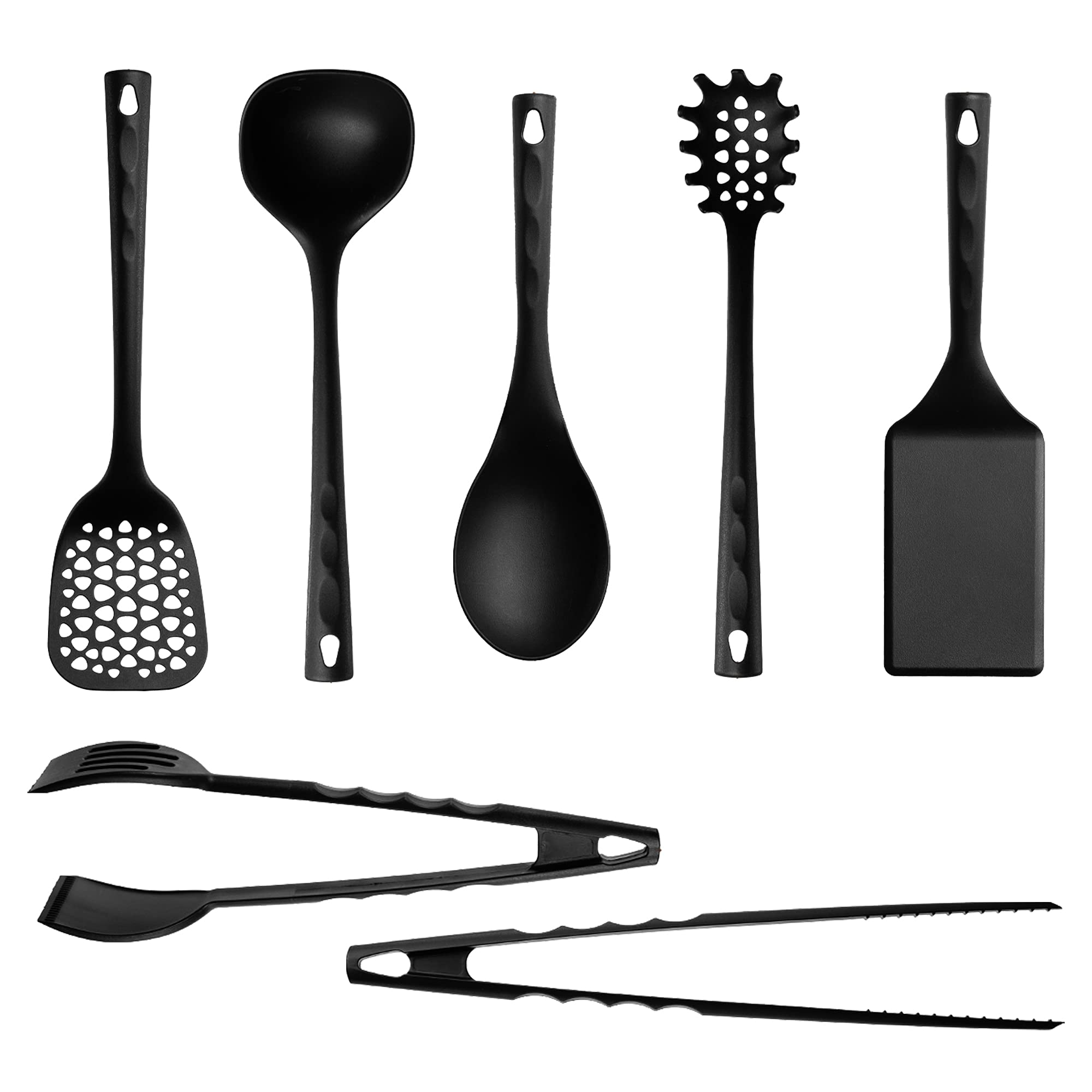 CIPOXPAT Set Utensili Cucina Professionali Made in Italy in Nylon 6.6 Set Mestoli da Cucina da 7pz Antigraffio Antiaderente e Resistente al Calore Fino a 220° Lavabili in Lavastoviglie