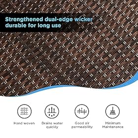 VICLLAX Patio Rattan Dining Chairs Set of 2, Outdoor High Back Wicker Dining Chairs for Garden Deck Yard Front Porch, Black Frame/Brown Back& Seat 61ZRu4ygb0L. SS280