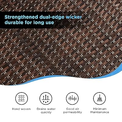 VICLLAX Patio Rattan Dining Chairs Set of 2, Outdoor High Back Wicker Dining Chairs for Garden Deck Yard Front Porch, Black Frame/Brown Back& Seat 61ZRu4ygb0L. SS400