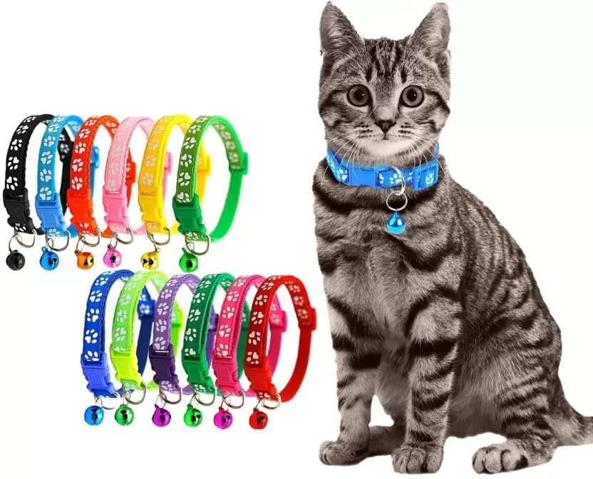 Chullbull Pet Collar Belt for Kittens Adjustable Collar, with Comfortable Rubber Tip Pack of 2 Multi-Colour Collar Belt for Small Cats, Puppies, Rabbits, Bell Included (B0CYD3Z41T) Amazon Price History, Amazon Price Tracker