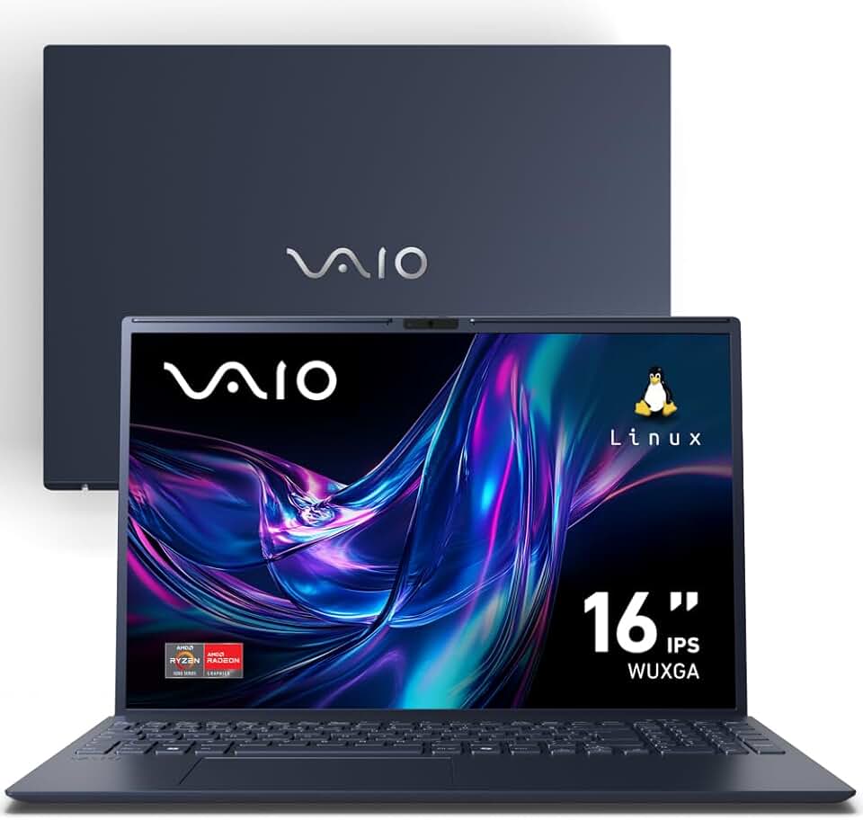 Notebook VAIO FE16 AMD® Ryzen 7-5825U Linux 512GB SSD Tela 16" IPS WUXGA Antirreflexo - Cinza Grafite - VJFE69F11XB1611H