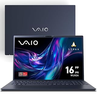 Notebook VAIO FE16 AMD® Ryzen 7-5825U Linux 16GB RAM 512GB SSD 16" IPS WUXGA Antirreflexo - Cinza Grafite