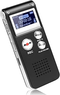 DISTANCEE Digital Voice Recorder 3072kbps HD Voice Activated Recorder with Playback, 7-Levels Intelligent Noise Reduction Dictaphone Voice Recorder 30H Battery Time Digital Audio Recorder (8GB）