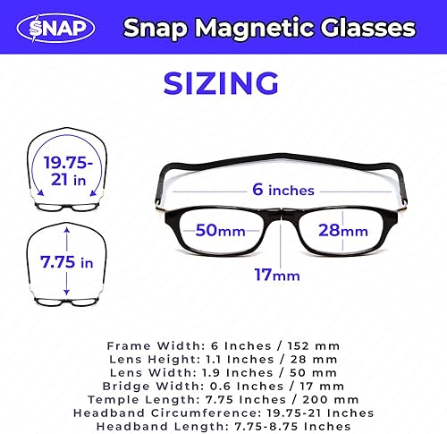Miniatura 2 de Calabria Gafas de Lectura con Puente Magnético y Conector Frontal Snap L-XL para Hombres y Mujeres, Lentes Claras o con Bloqueo de Luz Azul, Tortuga