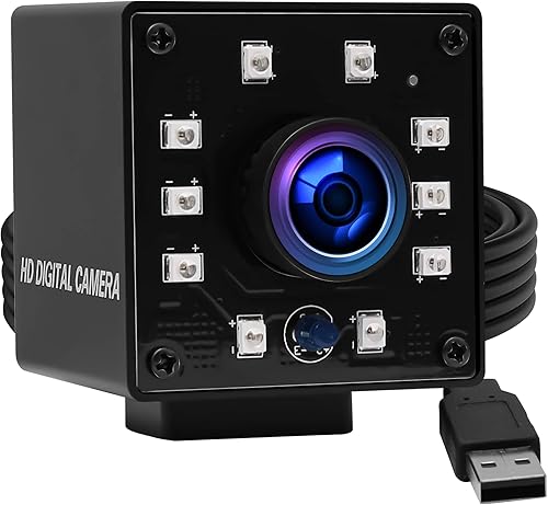 ELP Cámara USB 1080 p gran angular ojo de pez 170 grados IR LED cámara web infrarroja PC cámara con mini vivienda cámara web para Raspberry Pi Linux