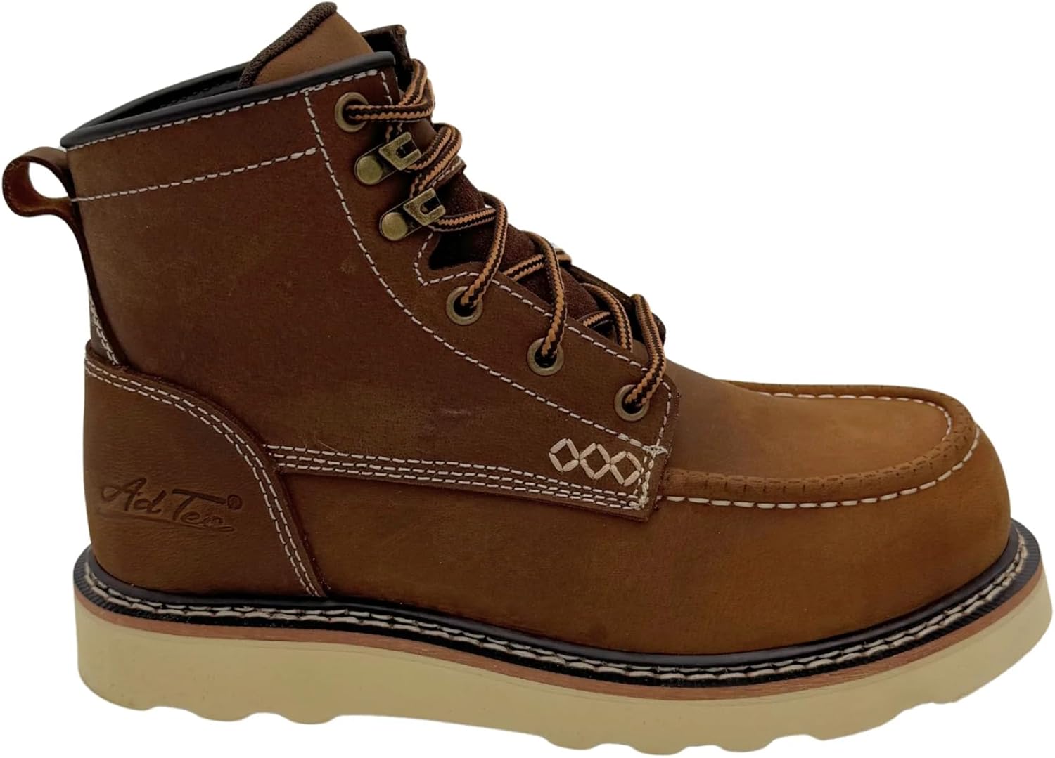 Ad Tec Women’s Legacy Pro 6” Composite Safety Moc Toe Work Boot - 8146, ASTM F2413-18 M/I/C, F3445-21(SR), F2892-18 (EH) Certified, Full-Grain Leather