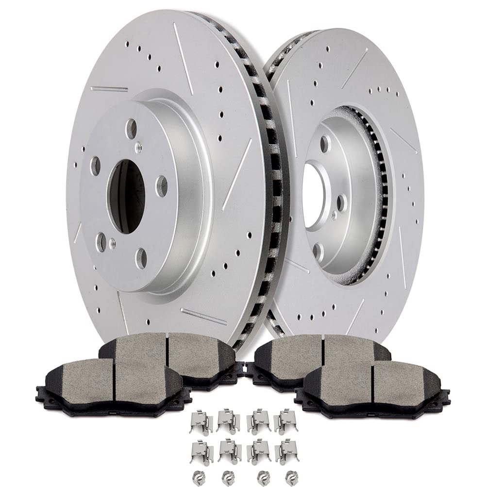 SCITOO Front Brake Kits Drill &amp; Slotted Brakes Rotor Brake Pad:31505;D1210