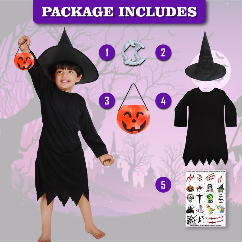 Image of Sarvda Halloween Dress | Costume and Accessories | For Girls and Boys | Kids & Adults | Haunted Horror Theme Party Vampire Witch Ghost Skeleton Draculla Zombie Pumpkin Scary Cosplay Dress