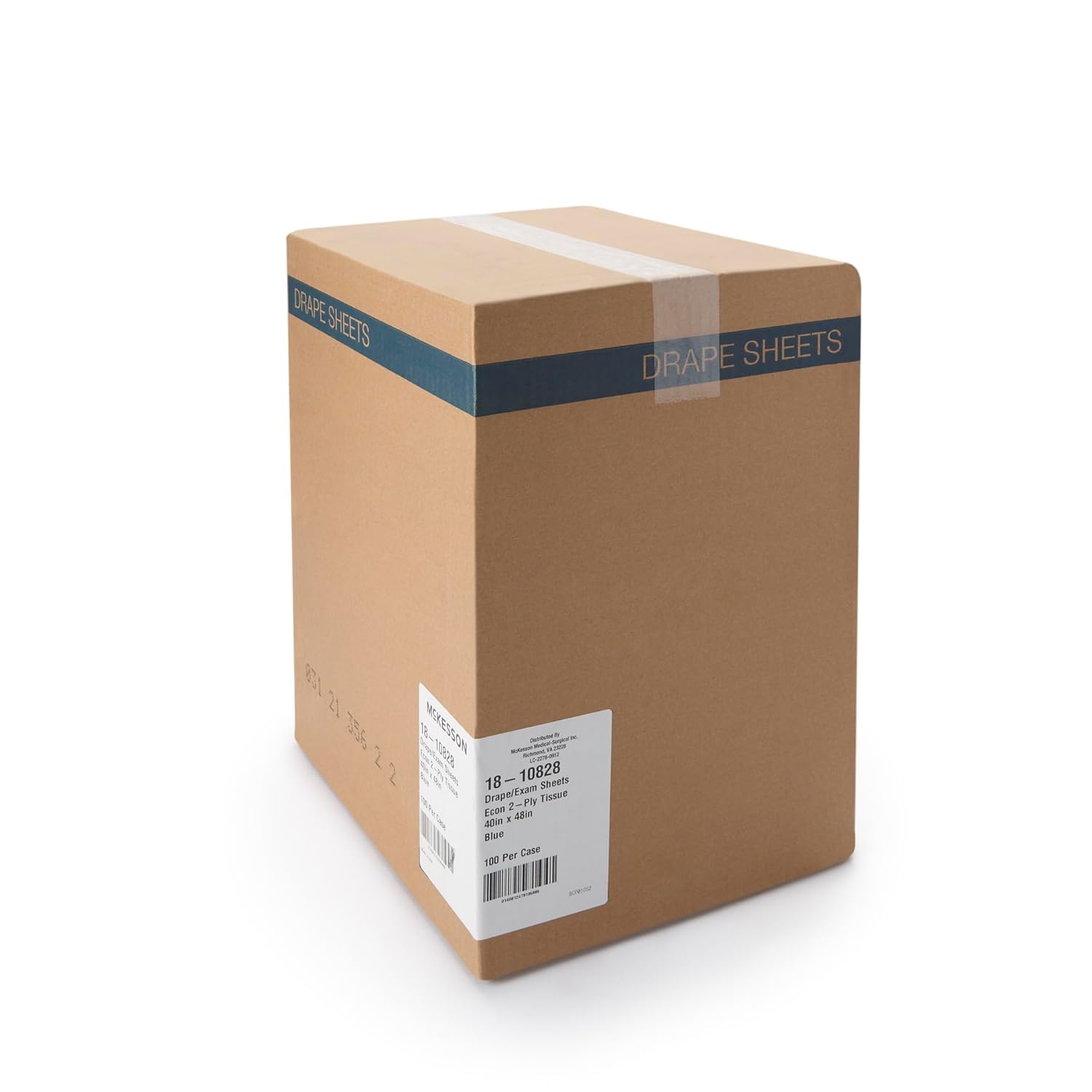 McKesson Drape Sheets - Disposable Medical Supplies, Tissue Paper Drapes for Physical Exams - Blue, 2-Ply, 48 in x 40 in, 100 Count