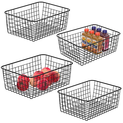Wire Stroage Baskets, iSPECLE Metal Wire Basket Freezer Baskets Storage Organizer Bins