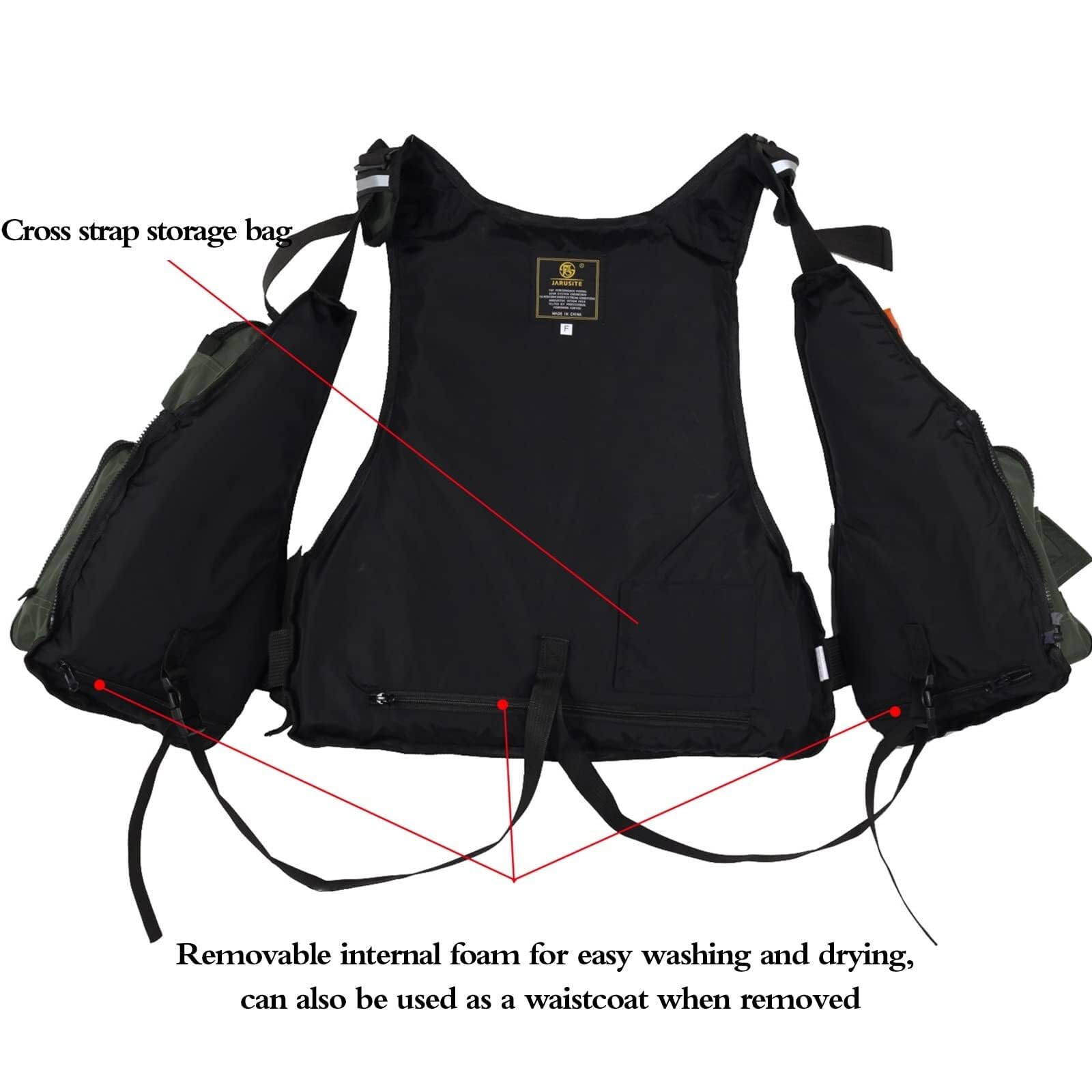 Kayka-Jacke mit Taschen for Kajak-Angeln und Paddeln | Kayka-Jacke mit EPE-Schaum, Reflektierenden Streifen und Pfeife for Kajak, Angel und Paddelsportarten.
