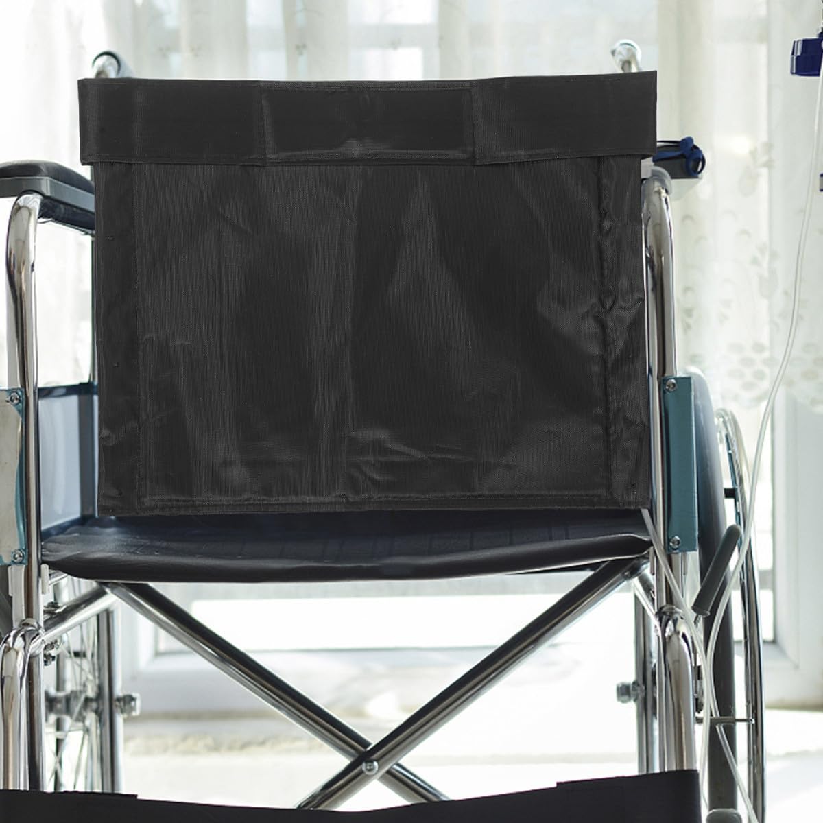 Juego de Cojín de Asiento y Respaldo para Sillas de Ruedas, Almohadilla Antideslizante de Tela Oxford Negra, Diseño Ergonómico para Comodidad y Fácil Transporte