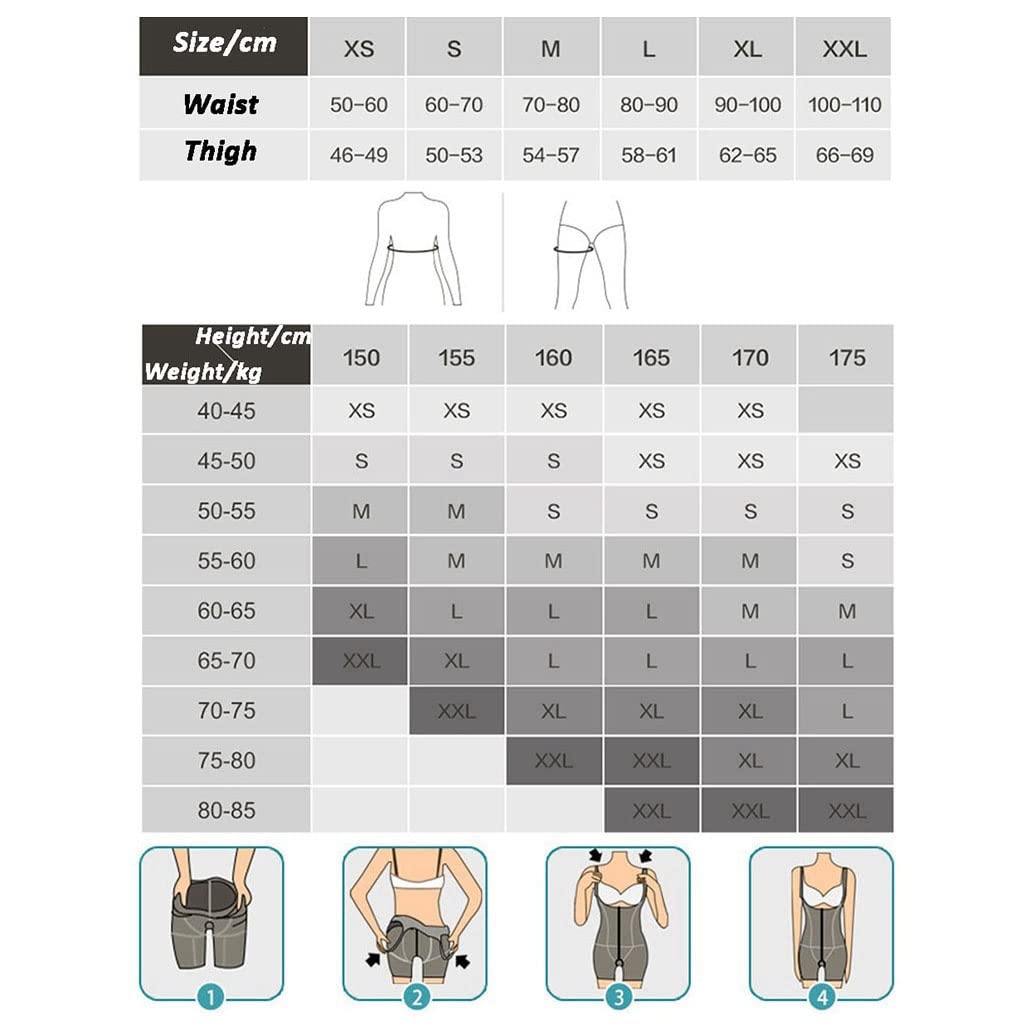 sous-vêtements pour Femmes Contrôle du Ventre Transparent Body de Compression Étape 1 Post-Chirurgical Gaine Mi-Cuisse