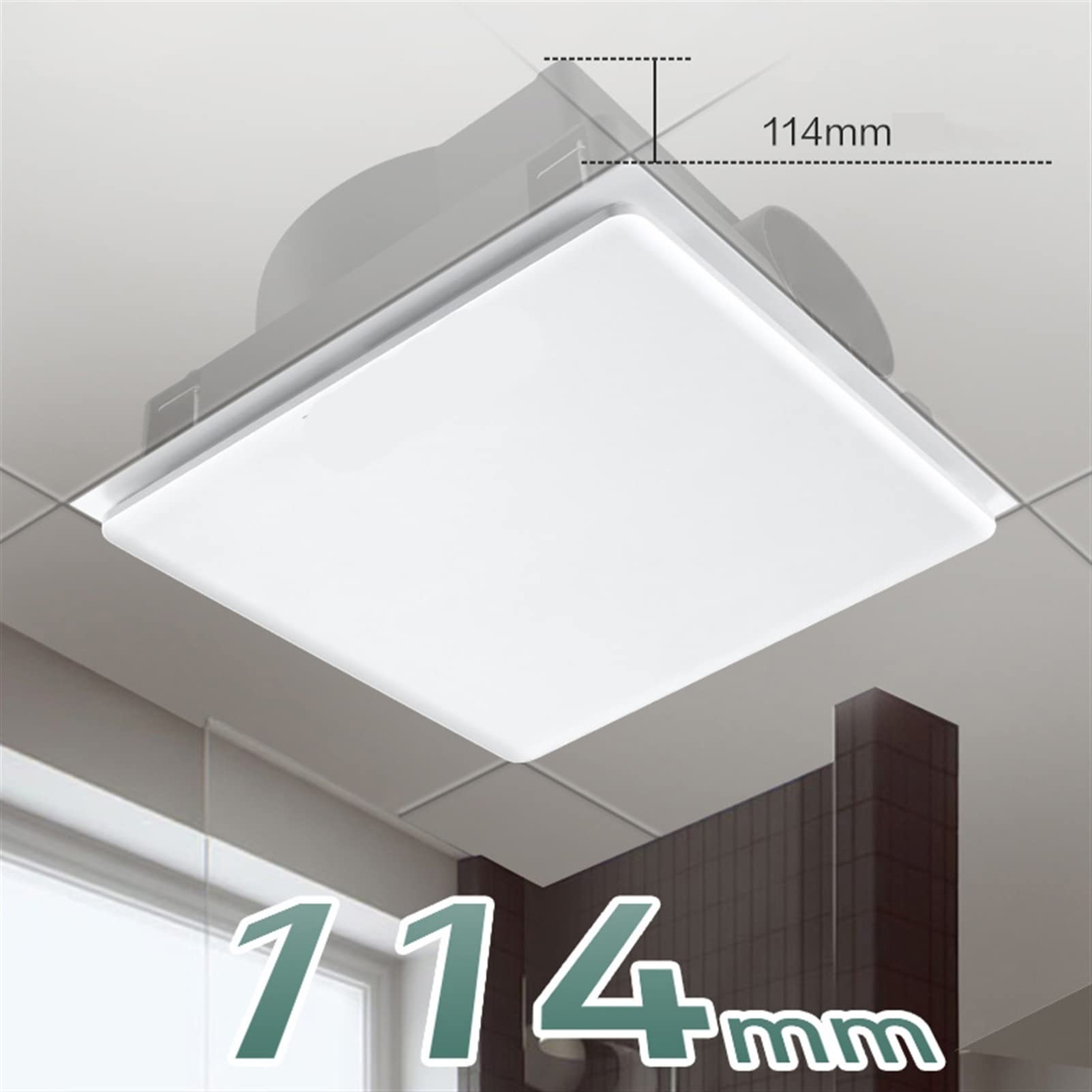Extractor de Aire de 30 × 30 cm, Potente Ventilador de Techo Universal, Ventilador de Techo silencioso para baño Comercial, Ventilador de Techo silencioso, Ventilador de Escape de 40 W
