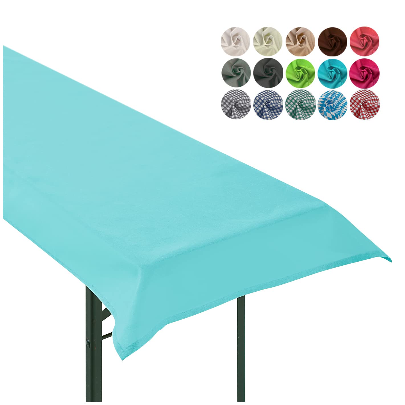 heimtexland ® Tischdecke Bierzeltgarnitur Biertischdecke Garten Tischdeko Party Event Dekoration Typ861 Aqua 90x240 cm Küche, Haushalt & Wohnen