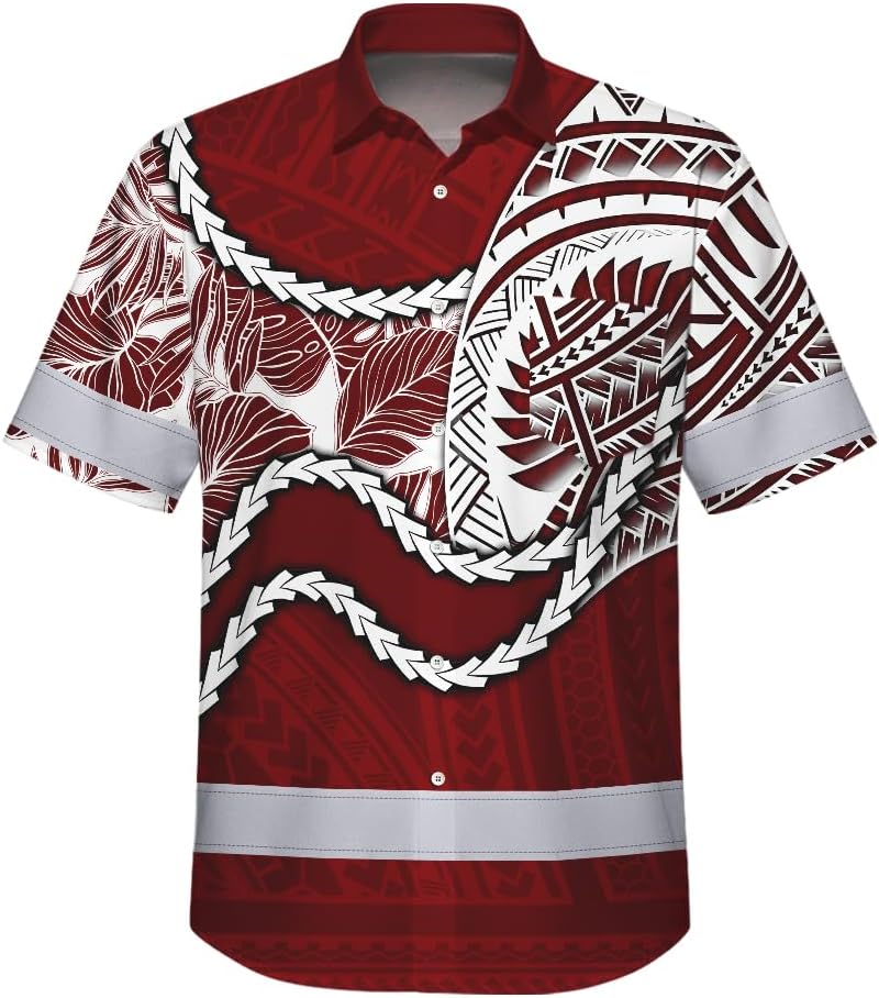 Matedecor Polynesian High Visibility Shirt Hawaiian Shirts Custom Name Tropical Reflective Safety Workwear