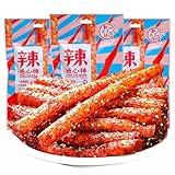 TXDYNLLK Latiao Spicy Strips 3 Packs Latiao Spicy Gluten Classic Chinese Special Snack Food, Vegan, 辣条, 大面筋, 68g/2.39 Ounces per Pack (Pack of 3)
