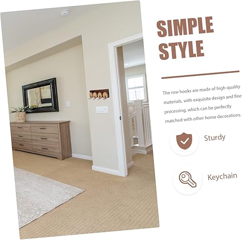 Miniatura 8 de CHILDWEET Gancho decorativo de madera de madera para mochila, gancho de pared para toallas, porche, bachillerías, colgador de llaves, perchero para