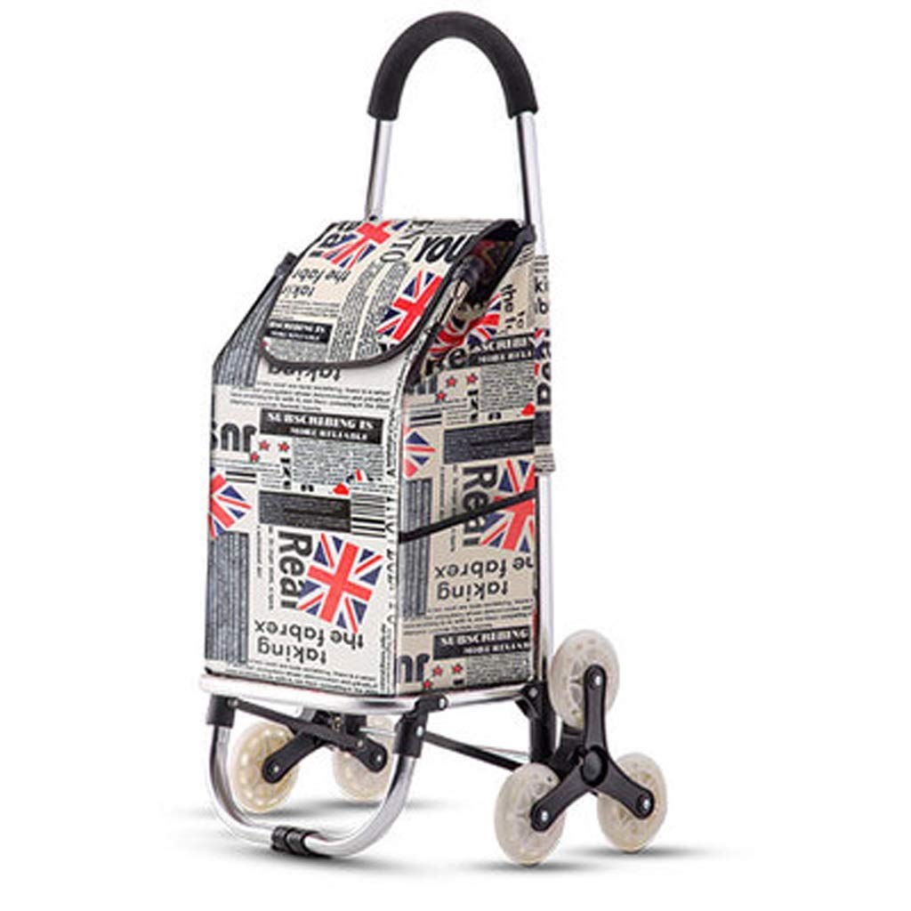 Carrello pieghevole a tre ruote per la spesa, leggero per arrampicata su scale con borsa rimovibile impermeabile per viaggi interni ed esterni