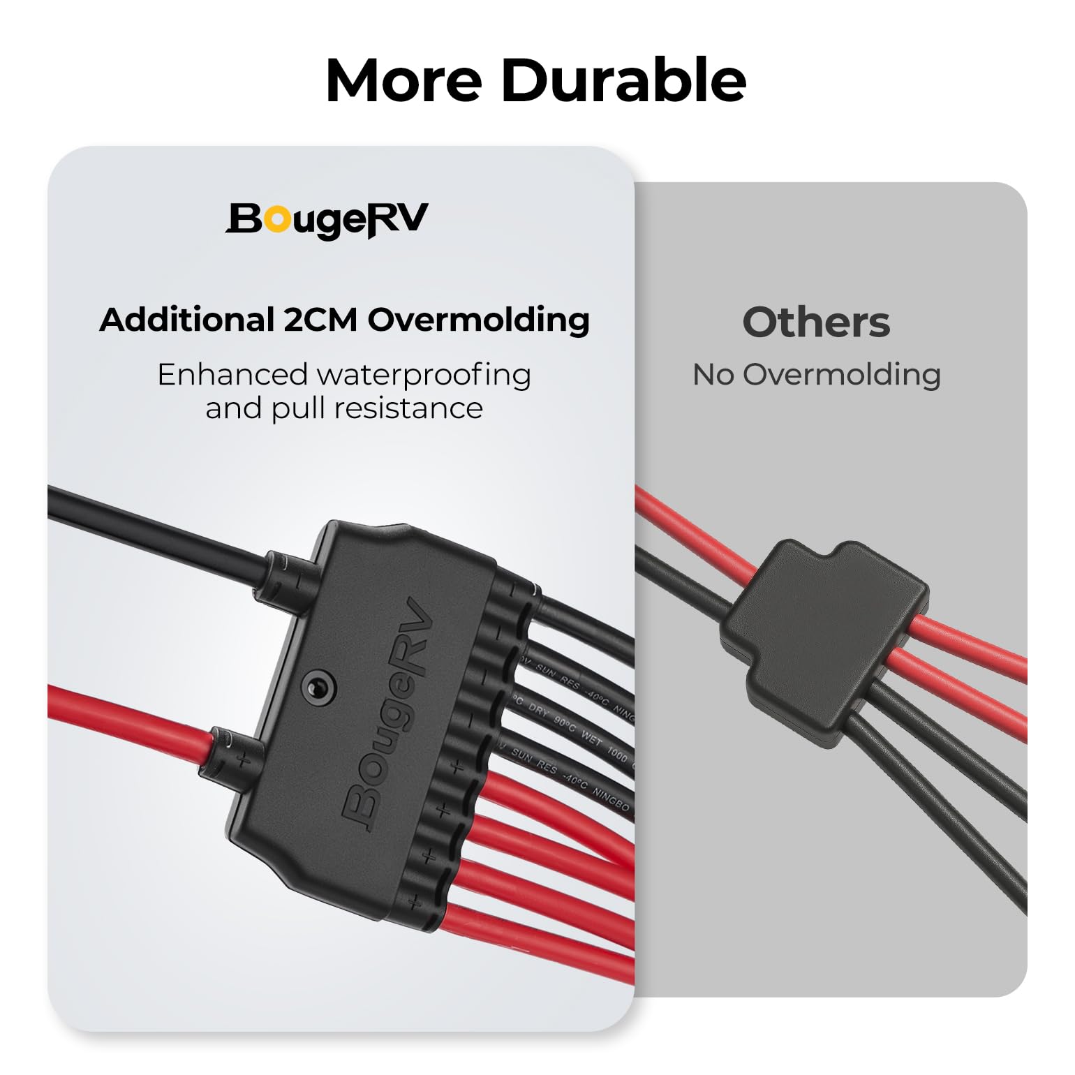 BougeRV - Conectores paralelos solares para 2-4 paneles solares, extra largos de 2 a 8 Y de rama de 10 AWG, adaptador de cable divisor de enchufe de cable, kit de herramientas fotovoltaicas
