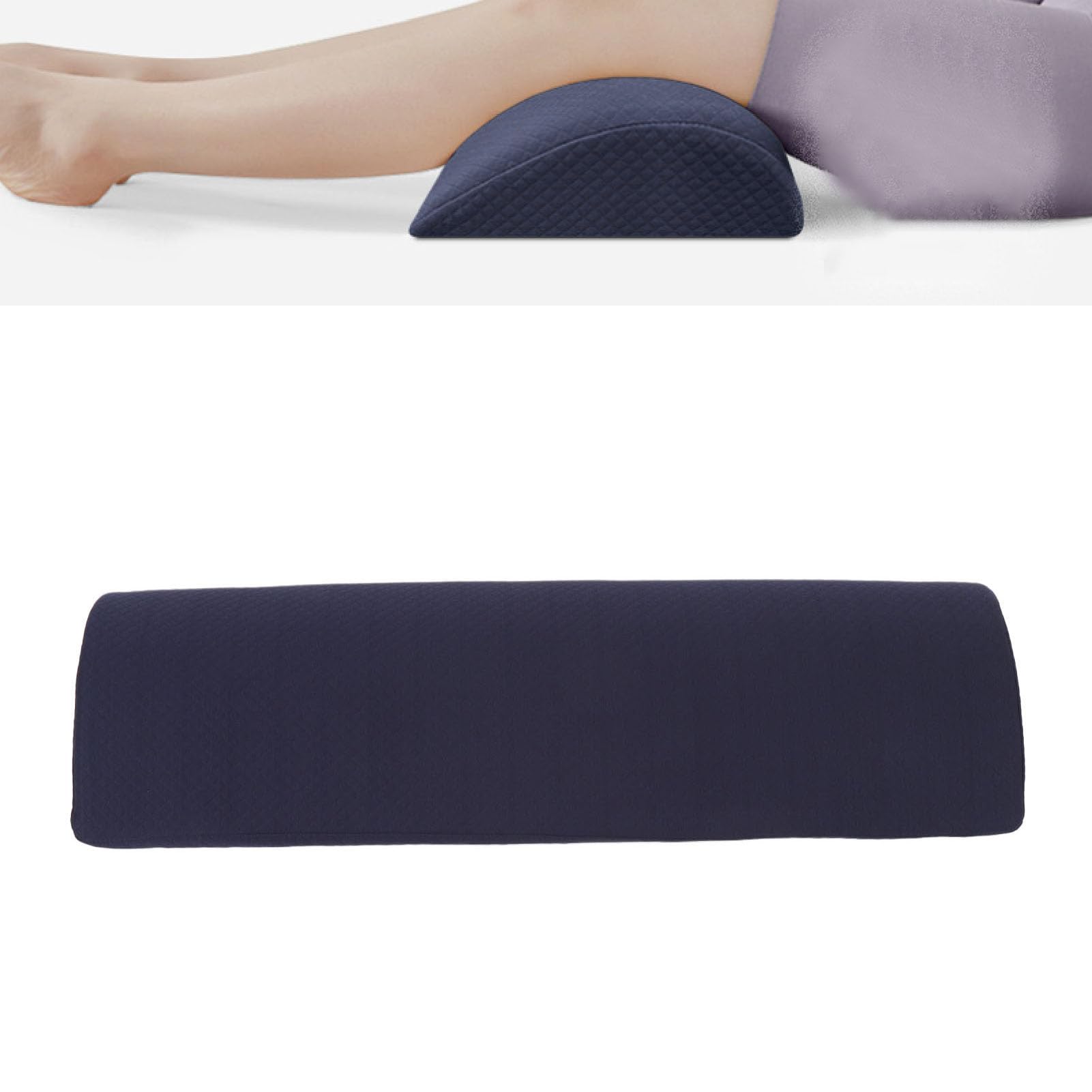 Almohada para elevación de piernas de Forma de Medio Cilindro, Almohada de Apoyo para Las piernas al Dormir, Almohada ergonómica de Espuma viscoelástica para la Rodilla con Funda (Azul)