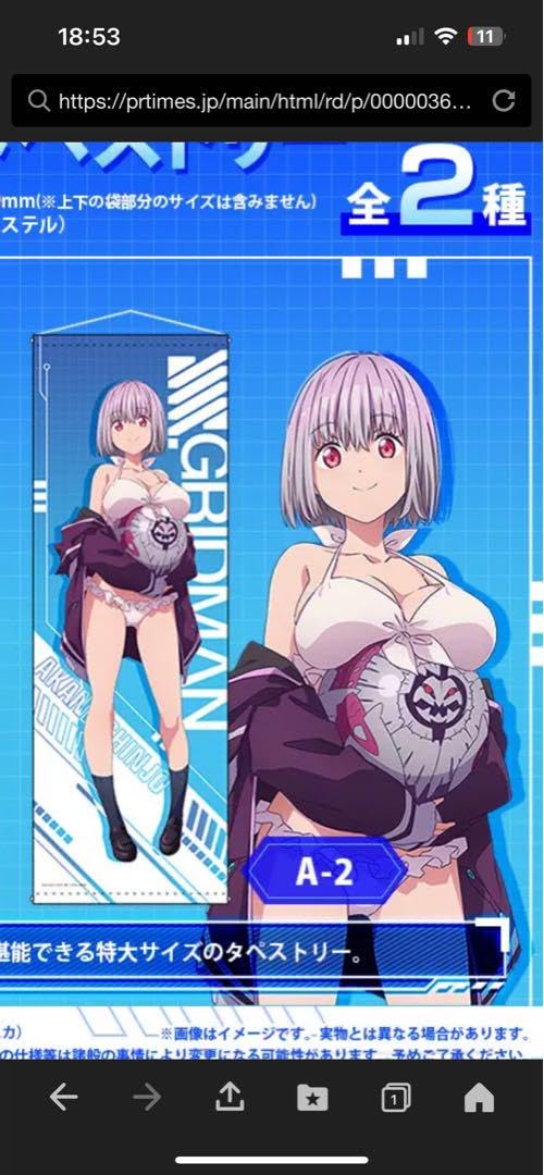 グリッドマン くじメイト 新条アカネ ロングタペストリー 【公式通販】