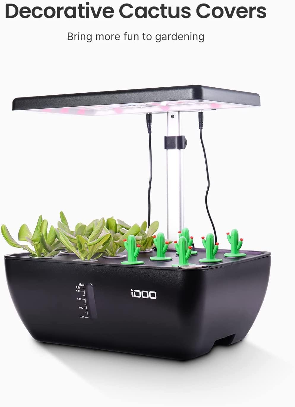 iDOO WiFi 12 Pods Hydroponic Growing System with 6.5L Water Tank, Smart Hydro Indoor Herb Garden Up to 14.5", Plants Germination Kit with Pump System, Fan, Grow Light for Home Kitchen Gardening, Black - Image 7