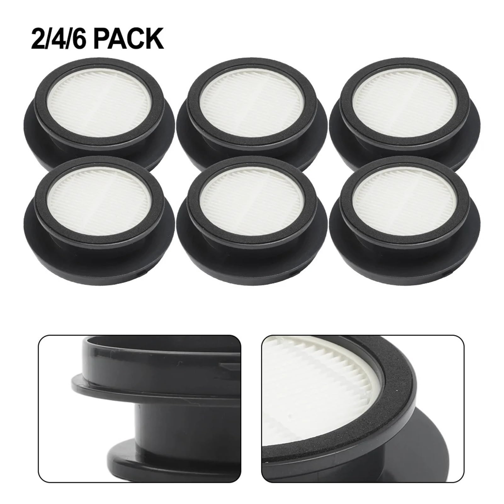 Compatible con aspiradora de mano Laresar V7, filtro HEPA lavable de repuesto, color blanco(6 PACK)