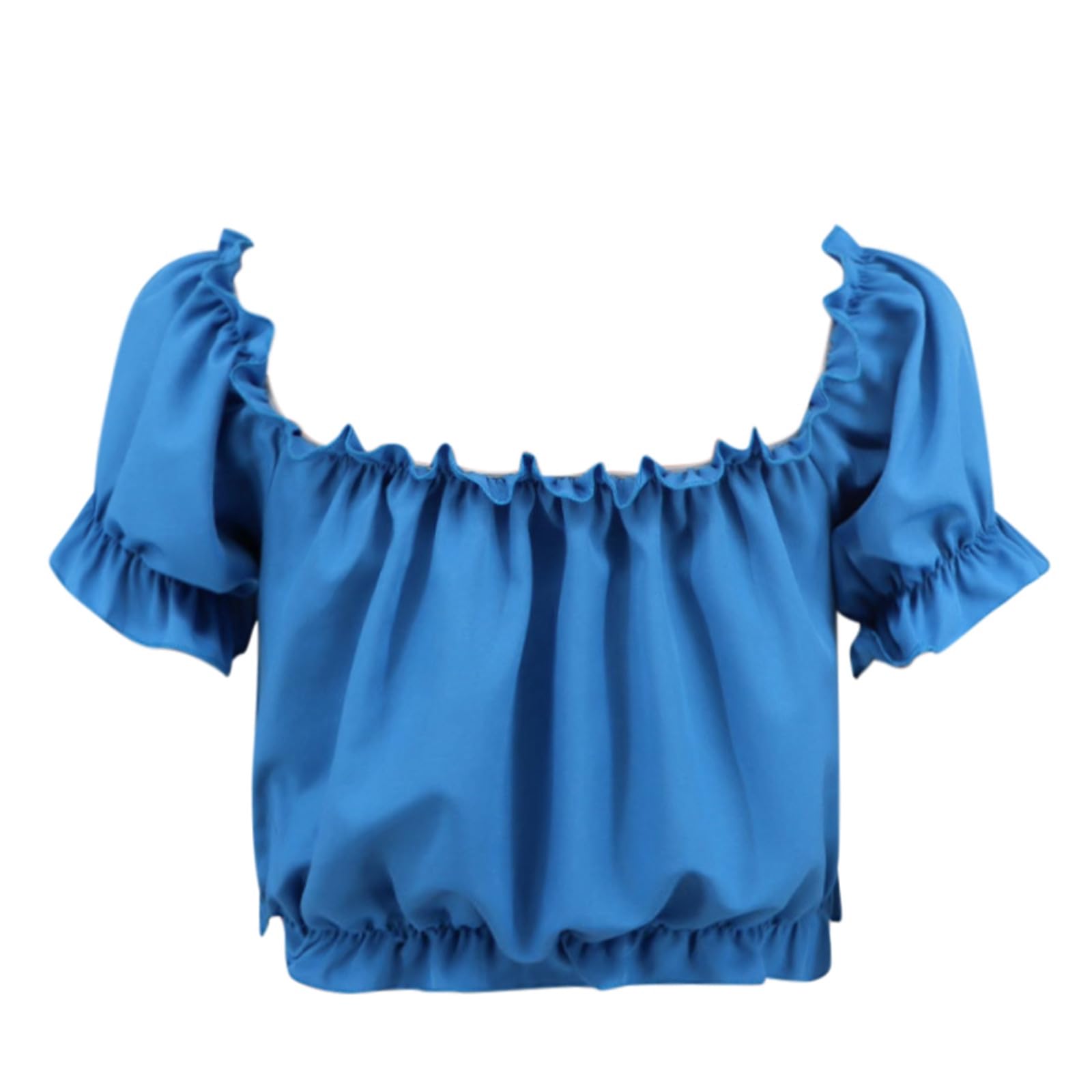 Generisch Camicetta tradizionale da donna Dirndl, camicetta da donna, in pizzo, trasparente, tinta unita, canotta