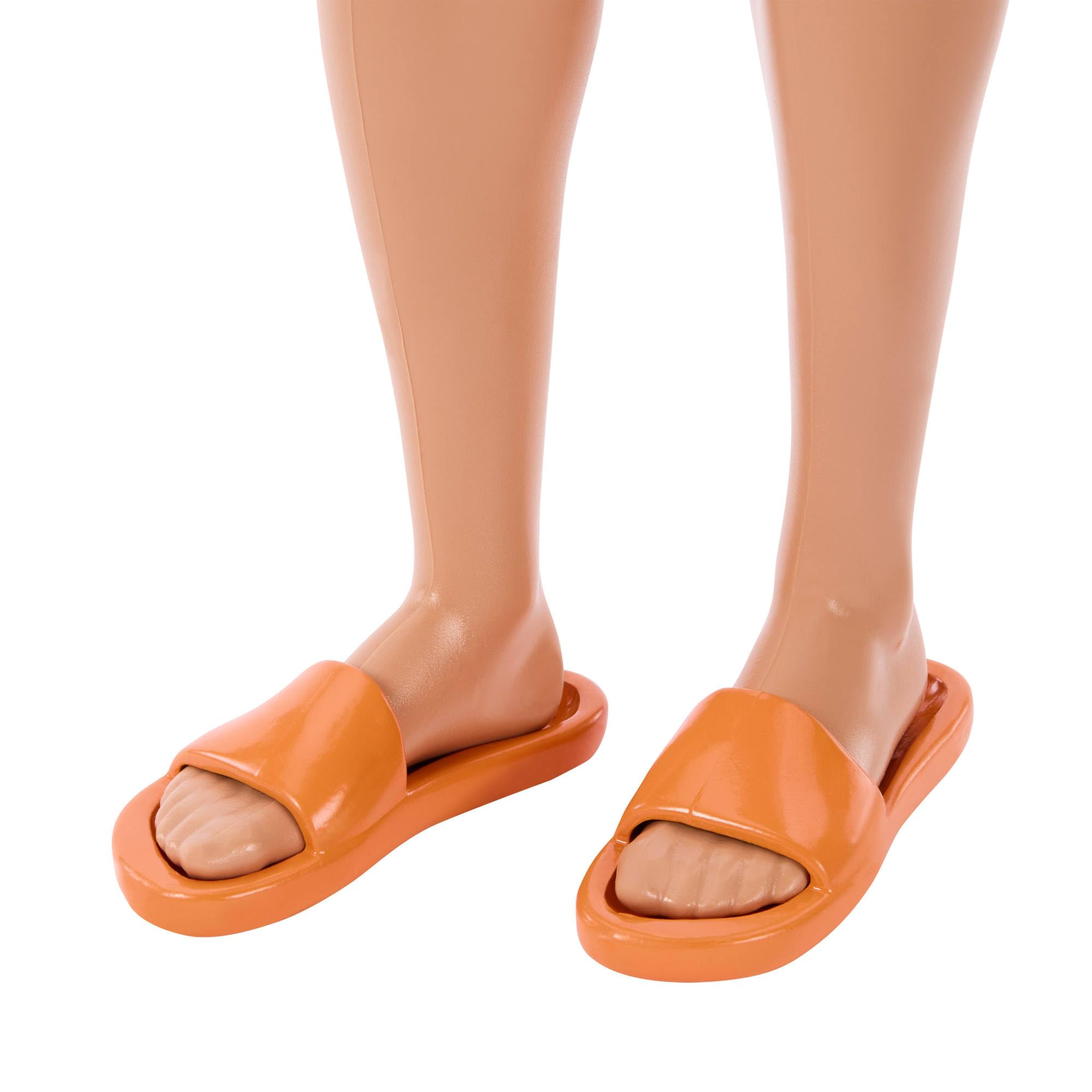 Barbie Ken Fashionistas Lalka modowa #252, blond włosy, pomarańczowe szorty w kropki, żółta koszulka w białe paski i pomarańczowe klapki, zabawka dla dzieci 3+, JJN66