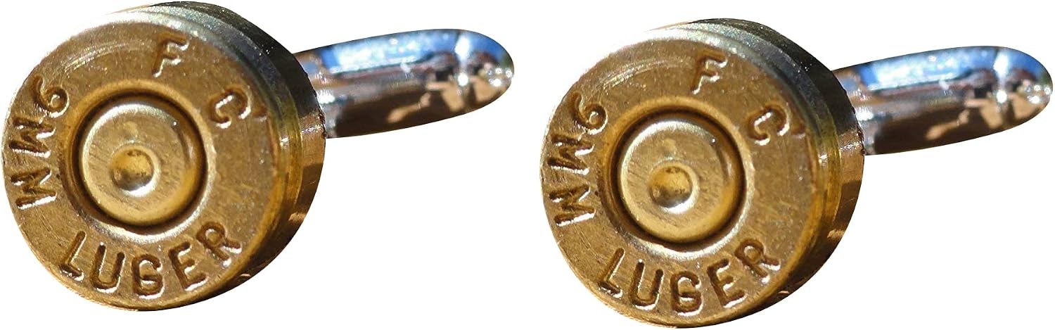 Luger 9mm Cufflinks, Lapel Pins, Tie Bars, Earrings, Jewelry and Accessories