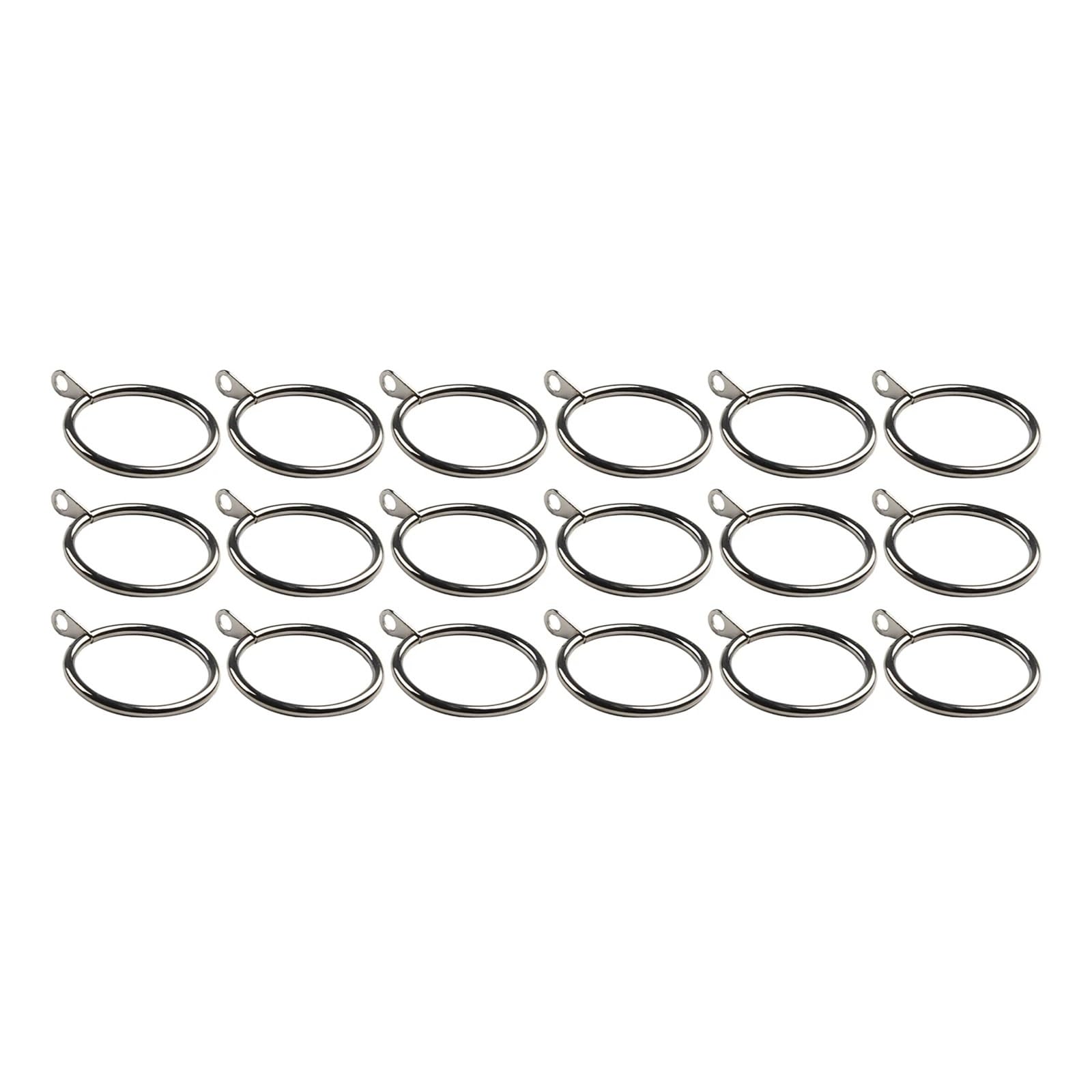 cafe curtain rings 100Pcs Curtain Rings Metal Iron Hanging Hook drapery rod rings For Curtains Rods Pole Voile Heavy Duty 25 TO 37mm Curtai(Silver)