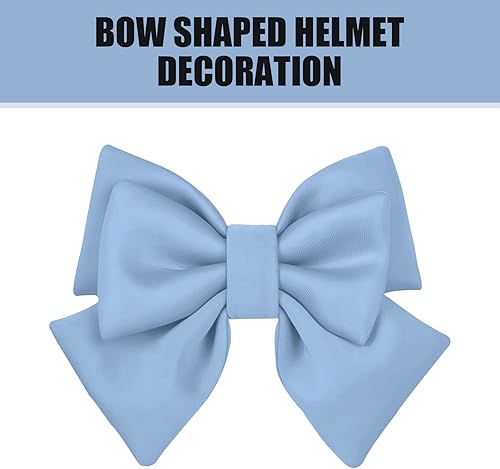 Miniatura 2 de Accesorio de casco de lazo, lazo de casco extraíble para mujer, bonita decoración de motocicleta y vehículo eléctrico (azul)