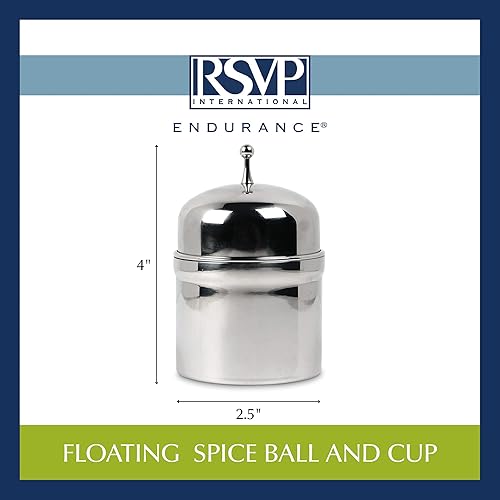 Miniatura 10 de RSVP International Endurance Kitchen Collection - Infusor flotante de malla de acero inoxidable para sopas guisos o tetera grande ovalado gigante
