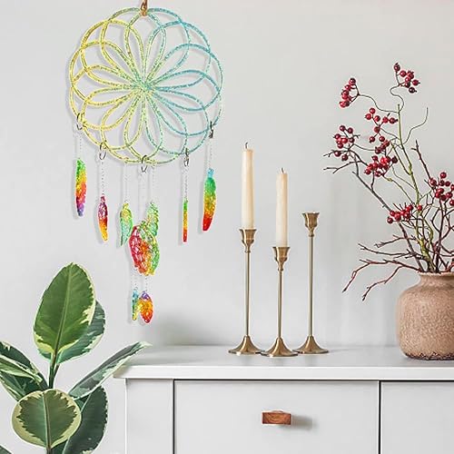 Miniatura 8 de Molde de silicona atrapasueños, molde para atrapasueños, molde de resina epoxi para colgar en la pared, colgante de plumas, kit de llavero, molde