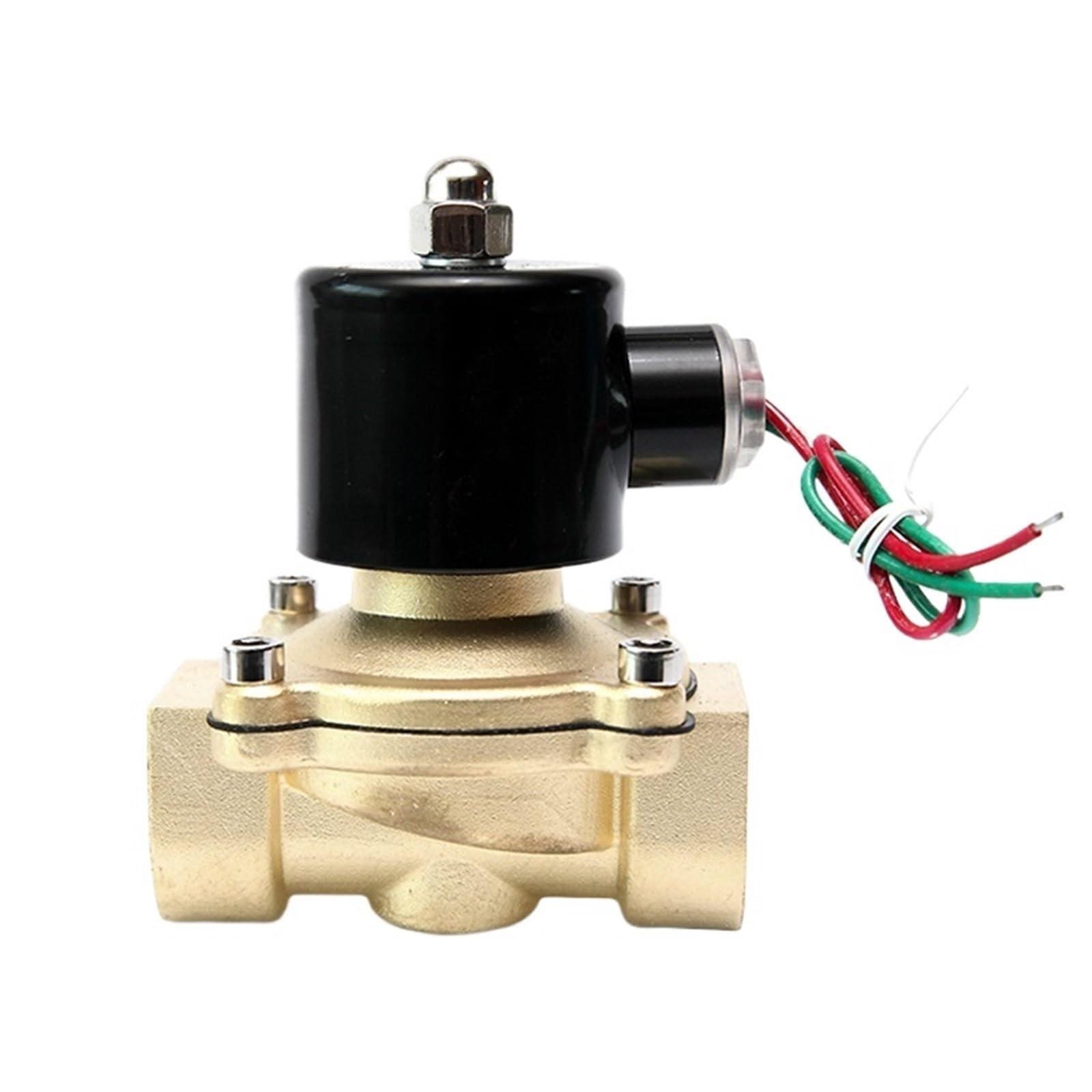 Válvula solenoide de latón de 1-1/4 pulgadas 380VAC con junta Viton normalmente cerrada para control